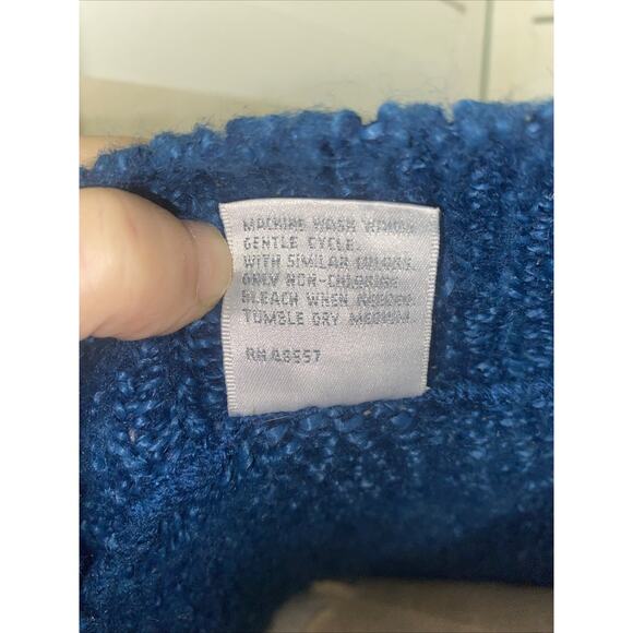 Vintage 90s Partners Mervyns Women’s Blue Long Sleeve Acrylic Sweater Large - Picture 8 of 8